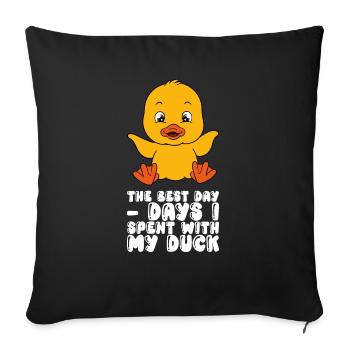 Drôle de canard Canards mignons - Housse de coussin décorative 45 x 45 cm - noir - Devant