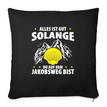 Jakobsweg Für Pilger Wanderer Pilgerweg Camino de - Sofakissenbezug 45 x 45 cm - Schwarz - Vorne