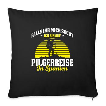 Jakobsweg Für Pilger Wanderer Pilgerweg Camino de - Sofakissenbezug 45 x 45 cm - Schwarz - Vorne