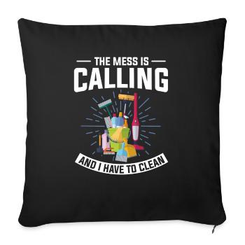 Aide domestique, femme de ménage, femme de ménage - Housse de coussin décorative 45 x 45 cm - noir - Devant