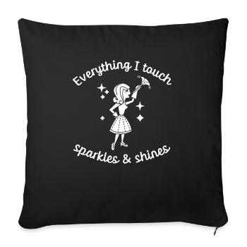 Aide domestique, femme de ménage, femme de ménage - Housse de coussin décorative 45 x 45 cm - noir - Devant