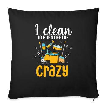 Aide domestique, femme de ménage, femme de ménage - Housse de coussin décorative 45 x 45 cm - noir - Devant