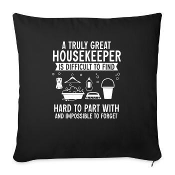 Domestic help, cleaner, housekeeper - Sofa pillowcase 17,3'' x 17,3'' (45 x 45 cm) - black - Front