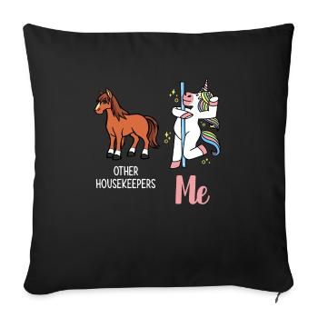Domestic help, cleaner, housekeeper - Sofa pillowcase 17,3'' x 17,3'' (45 x 45 cm) - black - Front