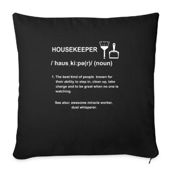 Domestic help, cleaner, housekeeper - Sofa pillowcase 17,3'' x 17,3'' (45 x 45 cm) - black - Front