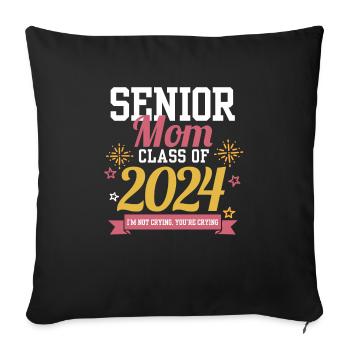 Proud Mama Of A Graduate Senior Mom Class Of 2024 - Sofa pillowcase 17,3'' x 17,3'' (45 x 45 cm) - black - Front