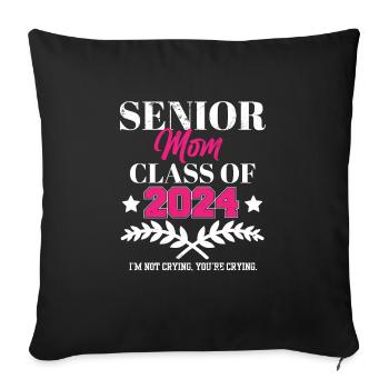 Classe de maman aînée de 2024 Proud Mother Graduation - Housse de coussin décorative 45 x 45 cm - noir - Devant