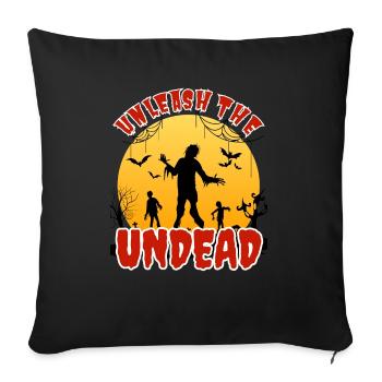 "Entfessle die Untoten", Horde-Zombies - Sofakissenbezug 45 x 45 cm - Schwarz - Vorne