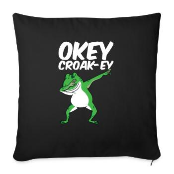 Dabbing Frog Amphibian Funny Okey Croakey Kids - Sofakissenbezug 45 x 45 cm - Schwarz - Vorne