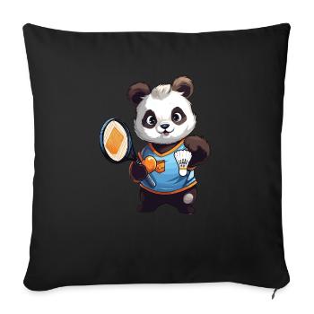 Shuttlecock Badminton Player Smash Racquet Sports - Sofa pillowcase 17,3'' x 17,3'' (45 x 45 cm) - black - Front