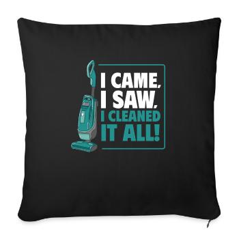 Aide domestique, femme de ménage, femme de ménage - Housse de coussin décorative 45 x 45 cm - noir - Devant