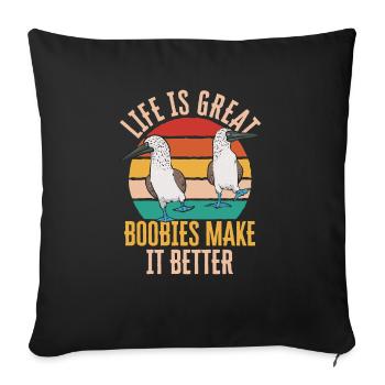 Blue-footed Booby Seabird Blue-footed Booby Seabird - Sofa pillowcase 17,3'' x 17,3'' (45 x 45 cm) - black - Front