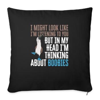 Blue-footed Booby Seabird Blue-footed Booby Seabird - Sofa pillowcase 17,3'' x 17,3'' (45 x 45 cm) - black - Front