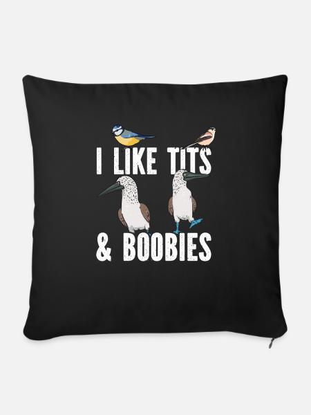 Blaufußtölpel Blue-footed Booby Seevogel - Sofakissenbezug 45 x 45 cm - Schwarz