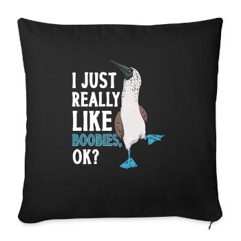 Blue-footed Booby Seabird Blue-footed Booby Seabird - Sofa pillowcase 17,3'' x 17,3'' (45 x 45 cm) - black - Front