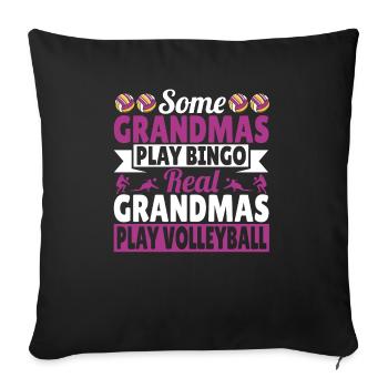 Real Grandmas Play Volleyball Player Grandmother W - Sofa pillowcase 17,3'' x 17,3'' (45 x 45 cm) - black - Front