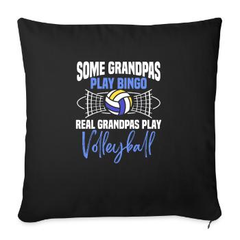 Grandpas Play Volleyball Grandfather Old Guy Spike - Sofa pillowcase 17,3'' x 17,3'' (45 x 45 cm) - black - Front