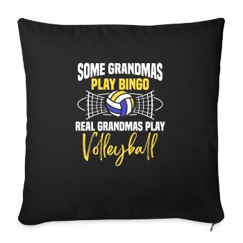 Grandmas Play Volleyball Sports Spiker Women Grand - Sofa pillowcase 17,3'' x 17,3'' (45 x 45 cm) - black - Front