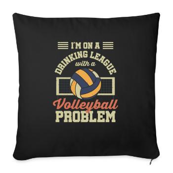 Drôle de ligue de boisson avec un joueur de volley-ball Spi - Housse de coussin décorative 45 x 45 cm - noir - Devant