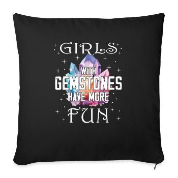 Funny Gemstone Chakra Healer Spiritual - Sofa pillowcase 17,3'' x 17,3'' (45 x 45 cm) - black - Front