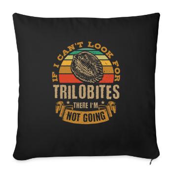 Fossiles, paléontologue, collectionneur de fossiles, - Housse de coussin décorative 45 x 45 cm - noir - Devant