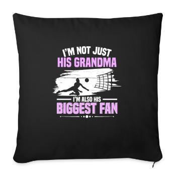 Grandmother Volleyball I'm His Grandma I'm His Big - Sofakissenbezug 45 x 45 cm - Schwarz - Vorne
