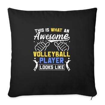 Funny This Is What An Awesome Volleyball Player Lo - Sofa pillowcase 17,3'' x 17,3'' (45 x 45 cm) - black - Front
