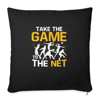 Les joueurs de volleyball Spiker Libero prennent le jeu à - Housse de coussin décorative 45 x 45 cm - noir - Devant