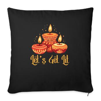 Happy Diwali Diwali Festival Indian Hindu Hinduism - Sofa pillowcase 17,3'' x 17,3'' (45 x 45 cm) - black - Front