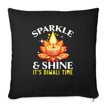 Happy Diwali Diwali Festival Indian Hindu Hinduism - Sofa pillowcase 17,3'' x 17,3'' (45 x 45 cm) - black - Front
