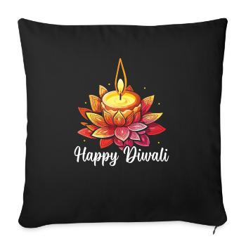 Happy Diwali Diwali Festival Indian Hindu Hinduism - Sofa pillowcase 17,3'' x 17,3'' (45 x 45 cm) - black - Front
