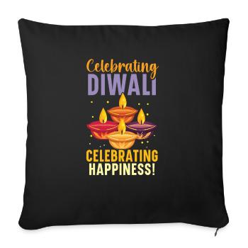 Happy Diwali Diwali Festival Indian Hindu Hinduism - Sofa pillowcase 17,3'' x 17,3'' (45 x 45 cm) - black - Front