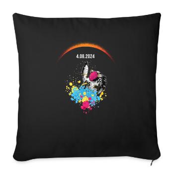 America Totality Spring 4.08.24 Total Solar - Sofa pillowcase 17,3'' x 17,3'' (45 x 45 cm) - black - Front
