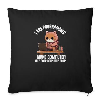 Ich bin Programmierer. Ich mache Computer Beep - Sofakissenbezug 45 x 45 cm - Schwarz - Vorne