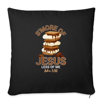 Plus de Jésus, moins de moi Camping Chocolate - Housse de coussin décorative 45 x 45 cm - noir - Devant