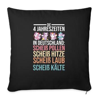 Die 4 Jahreszeiten In Deutschland - Sofakissenbezug 45 x 45 cm - Schwarz - Vorne