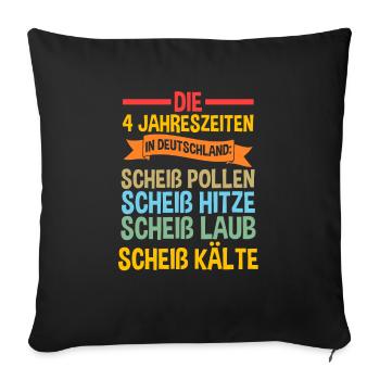 Die 4 Jahreszeiten In Deutschland - Sofakissenbezug 45 x 45 cm - Schwarz - Vorne
