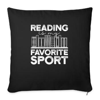 Reading is my favorite sport book lover - Sofa pillowcase 17,3'' x 17,3'' (45 x 45 cm) - black - Front