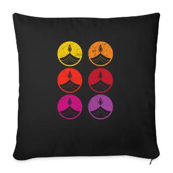 Happy Diwali Diwali Festival Indian Hindu Hinduism - Sofa pillowcase 17,3'' x 17,3'' (45 x 45 cm) - black - Front