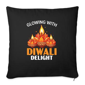 Happy Diwali Diwali Festival Indian Hindu Hinduism - Sofa pillowcase 17,3'' x 17,3'' (45 x 45 cm) - black - Front