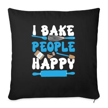 Bäcker Bäckerei Kuchen Brot Muffin Gebäck Lebensmittel Backen - Sofakissenbezug 45 x 45 cm - Schwarz - Vorne