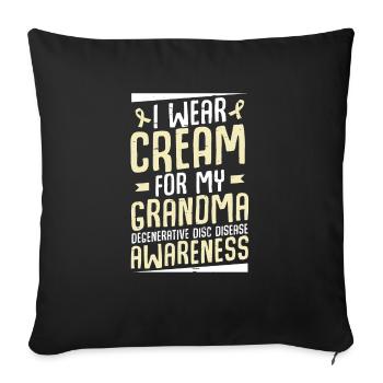 Je porte de la crème pour ma grand-mère dégénérative - Housse de coussin décorative 45 x 45 cm - noir - Devant