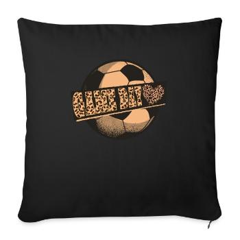 Leopard Game Day Volleyball de football américain - Housse de coussin décorative 45 x 45 cm - noir - Devant
