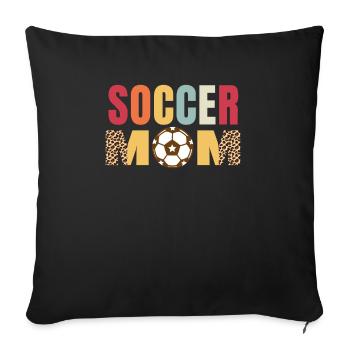 Soccer Mom Cadeaux Léopard Imprimer Soccer Maman - Housse de coussin décorative 45 x 45 cm - noir - Devant