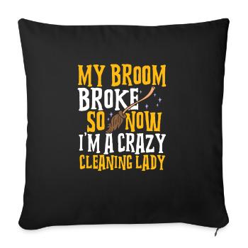 Domestic help, cleaner, housekeeper - Sofa pillowcase 17,3'' x 17,3'' (45 x 45 cm) - black - Front