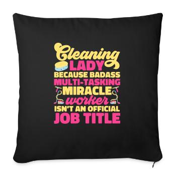 Domestic help, cleaner, housekeeper - Sofa pillowcase 17,3'' x 17,3'' (45 x 45 cm) - black - Front