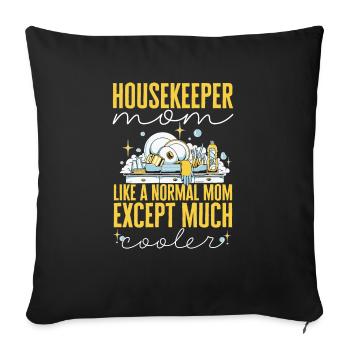 Domestic help, cleaner, housekeeper - Sofa pillowcase 17,3'' x 17,3'' (45 x 45 cm) - black - Front