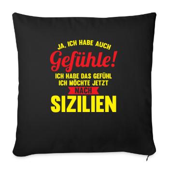 Sizilianer Sizilianisch Sizilien - Sofakissenbezug 45 x 45 cm - Schwarz - Vorne