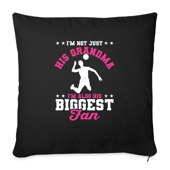 I'm His Grandma I'm His Biggest Fan Volleyball Gra - Sofakissenbezug 45 x 45 cm - Schwarz - Vorne