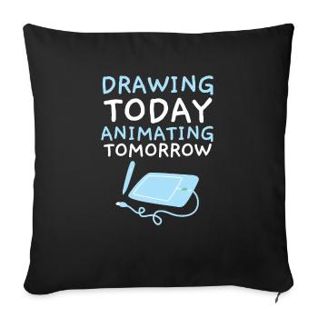 3d Animator Animate Key Frames Rendering Animation - Sofa pillowcase 17,3'' x 17,3'' (45 x 45 cm) - black - Front